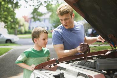 Dads saving dollars by DIY at home