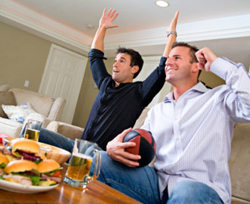 boys watching the footy