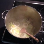 saute onions and leek
